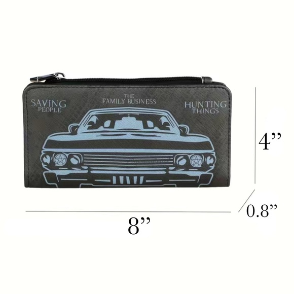 Supernatural 1967 Chevy Impala Charcoal Gray Clutch Wallet - Picture 16 of 16